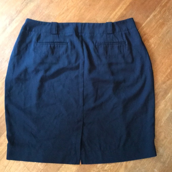 Liz Claiborne; Skirt, w/Pockets, Side zipper, Navy - Picture 2 of 4